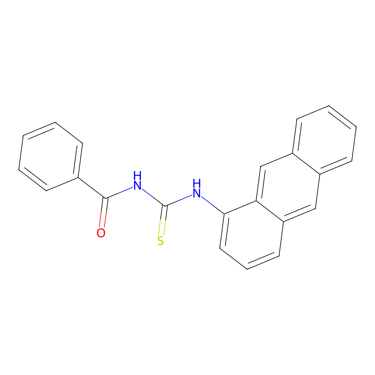 N-(1-anthryl)-N'-benzoylthiourea molecular structure, CAS 860609-74-1