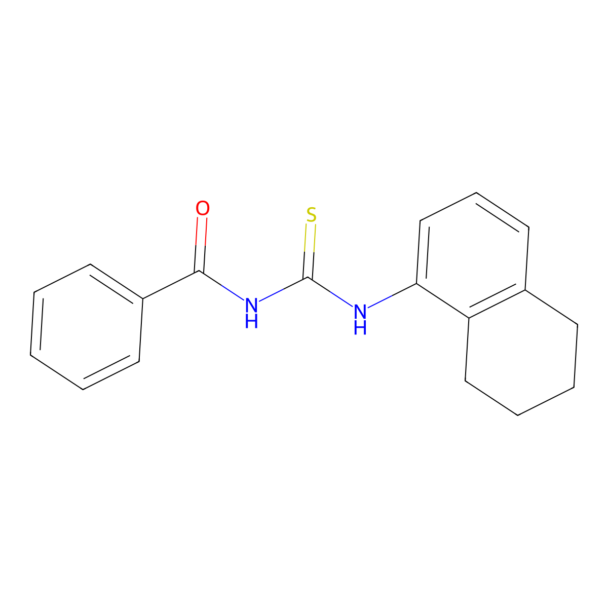 N-benzoyl-N'-(5,6,7,8-tetrahydro-1-naphthalenyl)thiourea molecular structure, CAS 860609-76-3