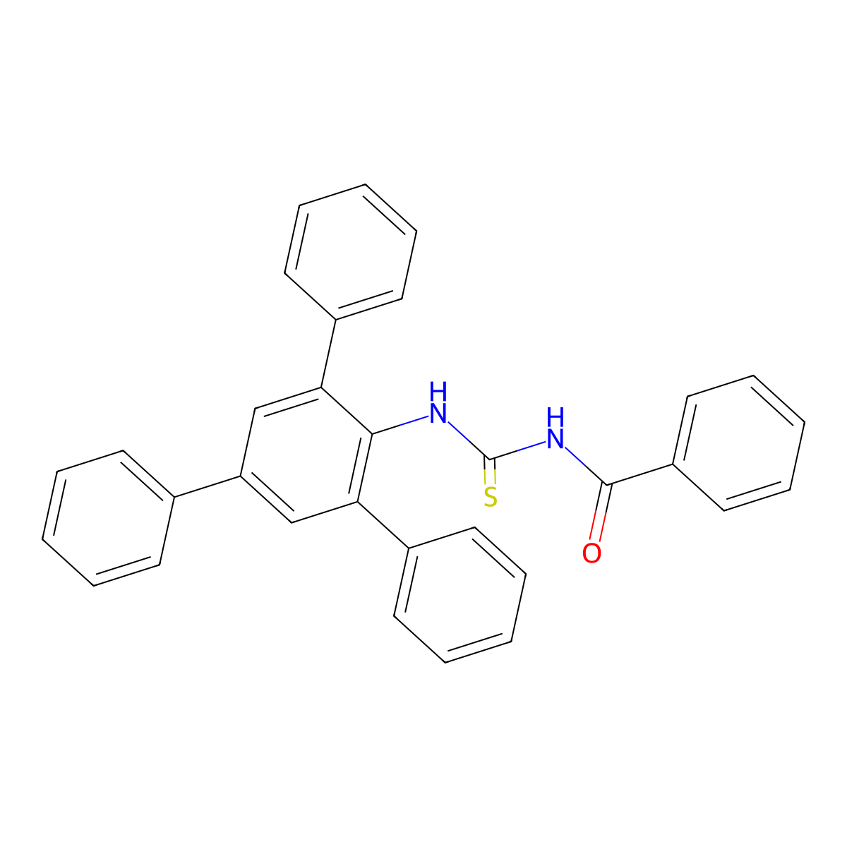 N-[(2,4,6-triphenylphenyl)carbamothioyl]benzamide molecular structure, CAS 860609-79-6