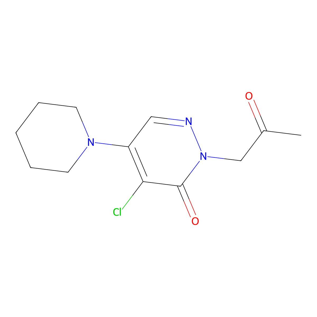 4-chloro-2-(2-oxopropyl)-5-piperidino-3(2H)-pyridazinone molecular structure, CAS 860609-86-5