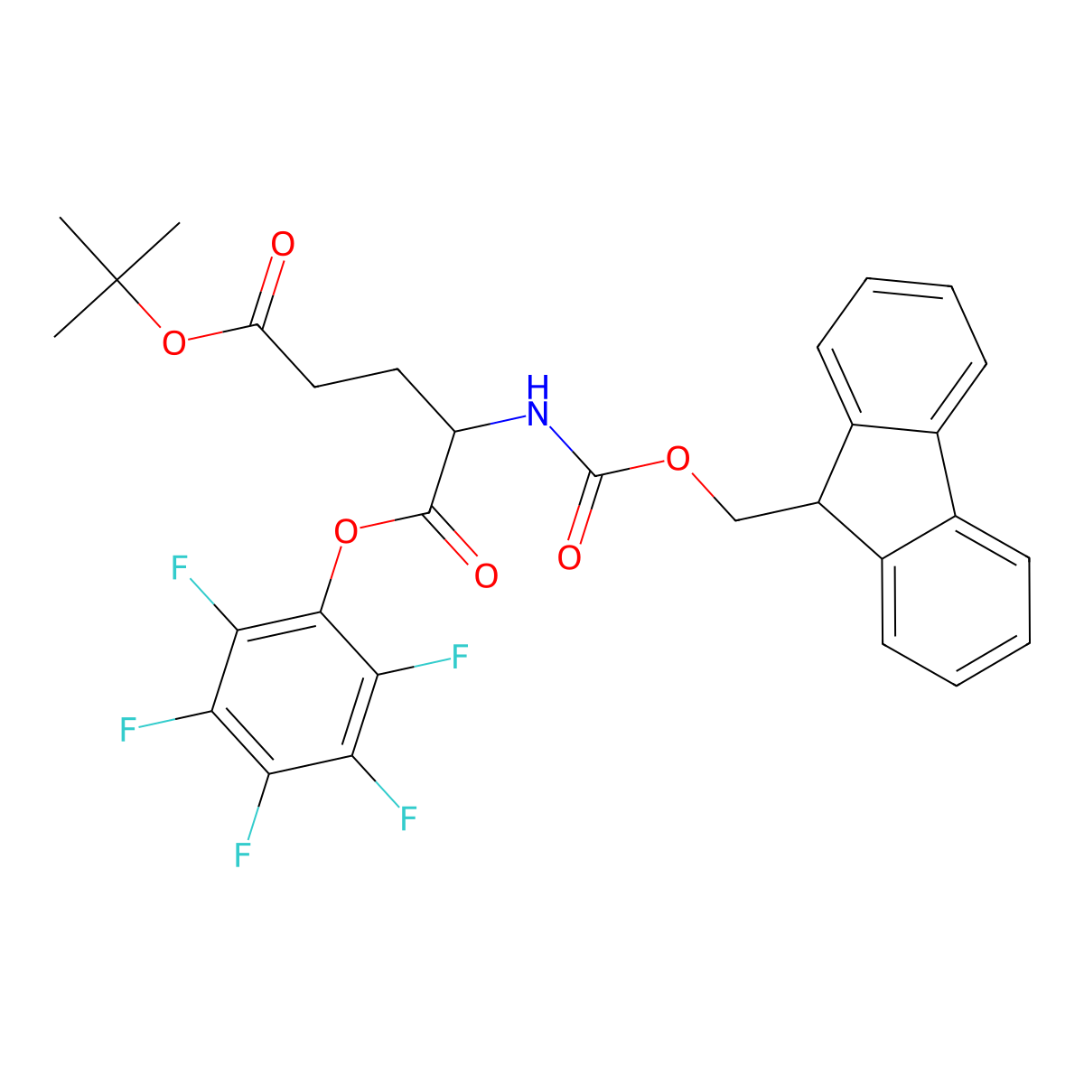 5-(1,1-Dimethylethyl) 1-(2,3,4,5,6-pentafluorophenyl) N-[(9H-fluoren-9-ylmethoxy)carbonyl]-L-glutamate molecular structure, CAS 86061-04-3