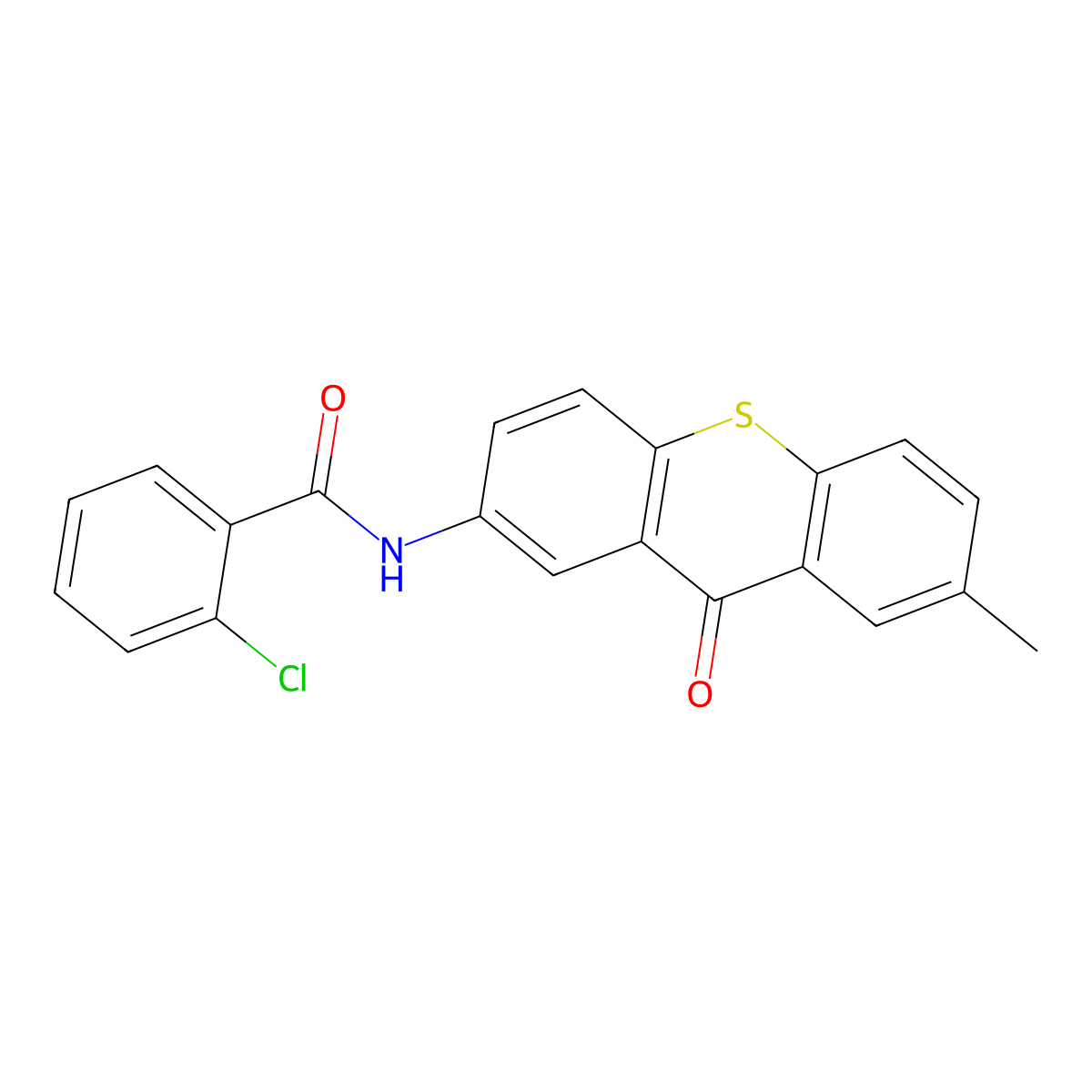 2-chloro-N-(7-methyl-9-oxo-2-thioxanthenyl)benzamide molecular structure, CAS 860610-00-0