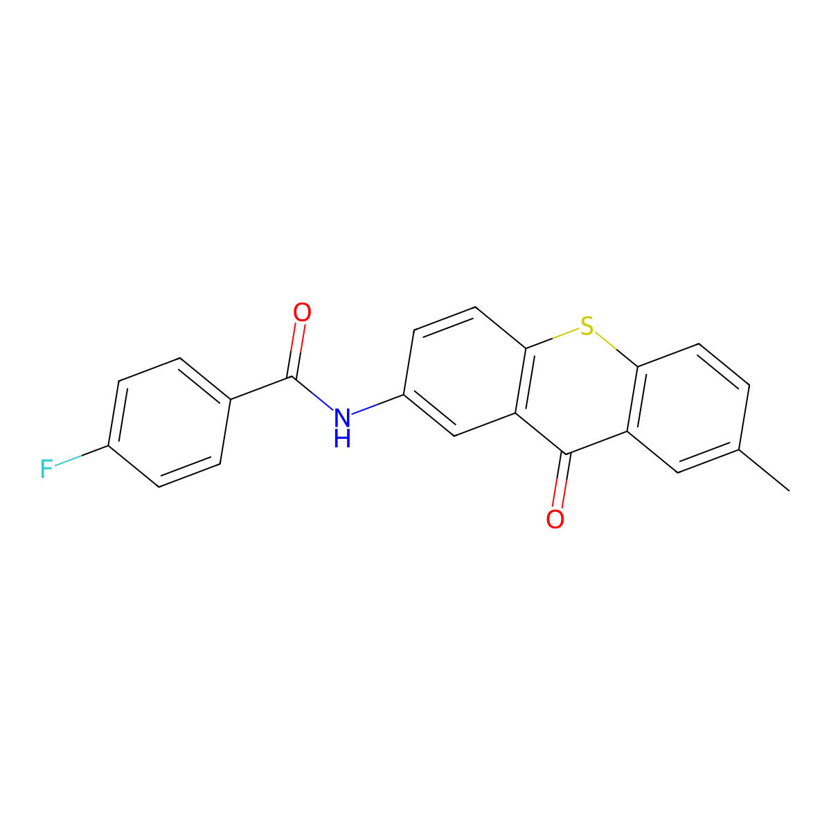 4-fluoro-N-(7-methyl-9-oxothioxanthen-2-yl)benzamide molecular structure, CAS 860610-01-1