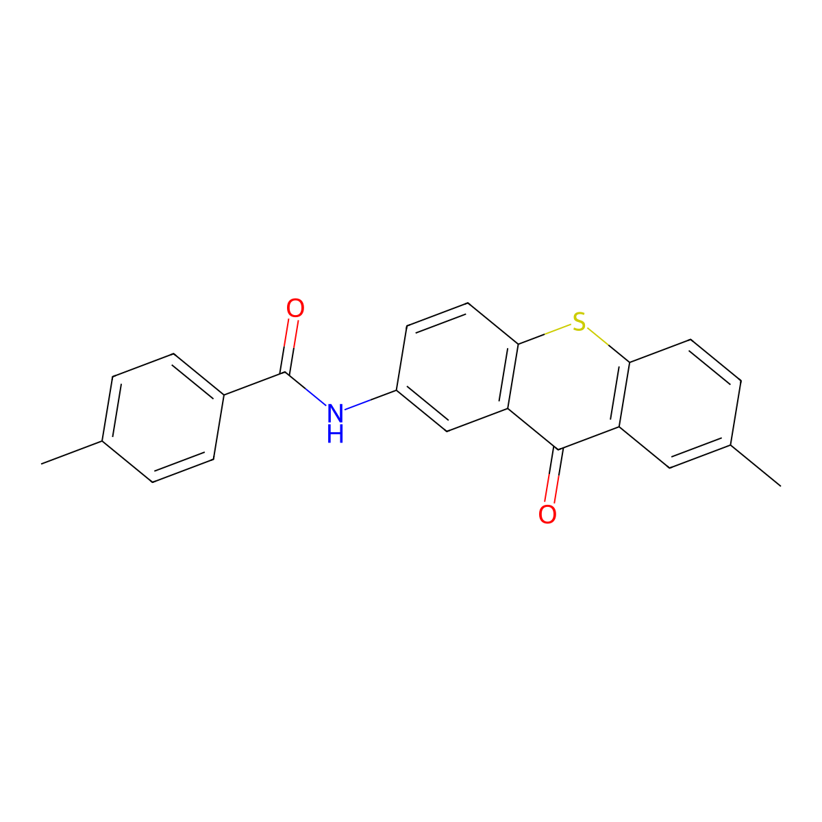 4-methyl-N-(7-methyl-9-oxo-9H-thioxanthen-2-yl)benzenecarboxamide molecular structure, CAS 860610-02-2