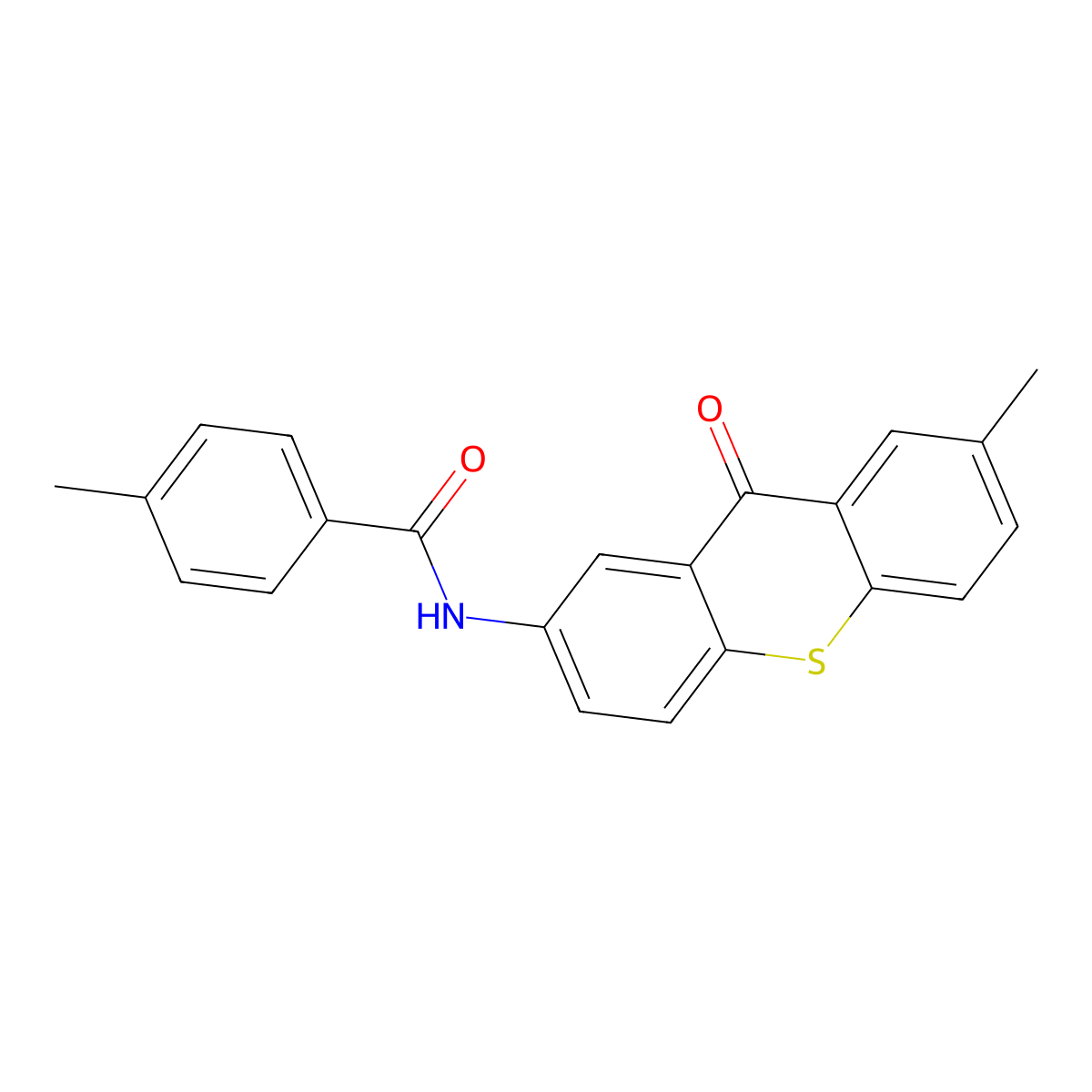 4-methyl-N-(7-methyl-9-oxo-9H-thioxanthen-2-yl)benzenecarboxamide molecular structure, CAS 860610-02-2