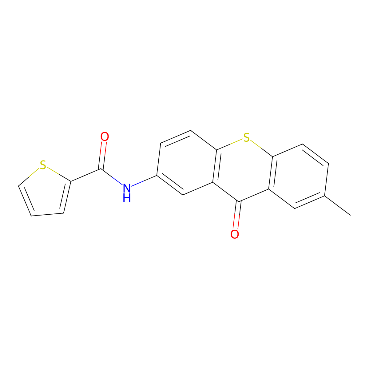 N-(7-methyl-9-oxo-9H-thioxanthen-2-yl)-2-thiophenecarboxamide molecular structure, CAS 860610-03-3