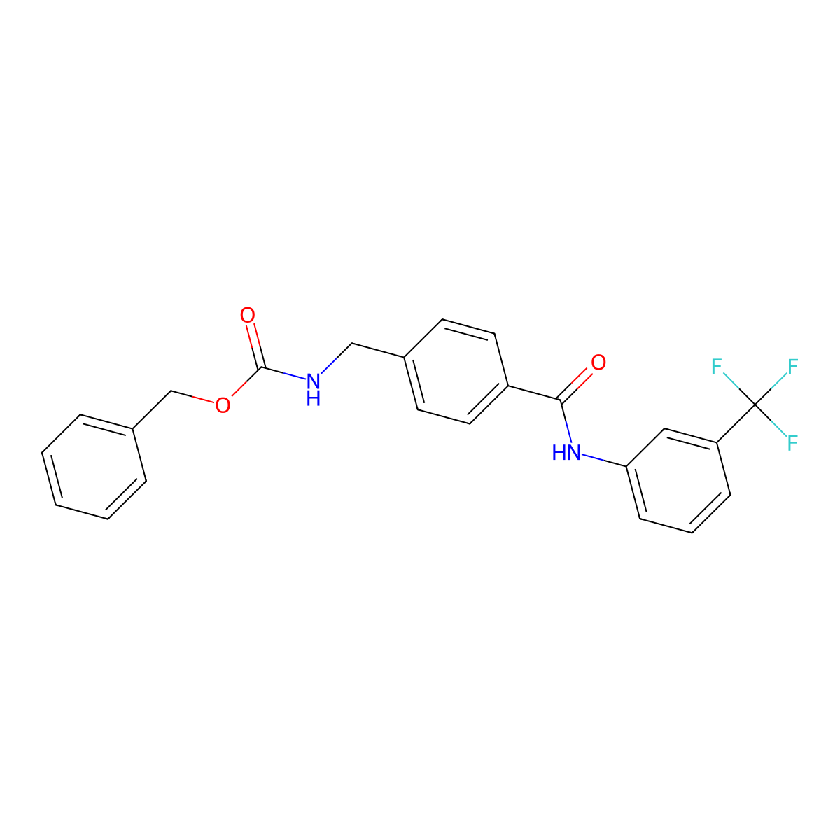 benzyl N-(4-{[3-(trifluoromethyl)anilino]carbonyl}benzyl)carbamate molecular structure, CAS 860610-05-5