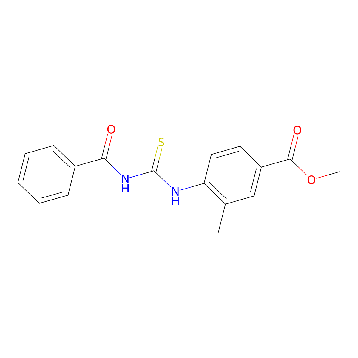 Methyl 4-{[(benzoylamino)carbothioyl]amino}-3-methylbenzenecarboxylate molecular structure, CAS 860610-07-7