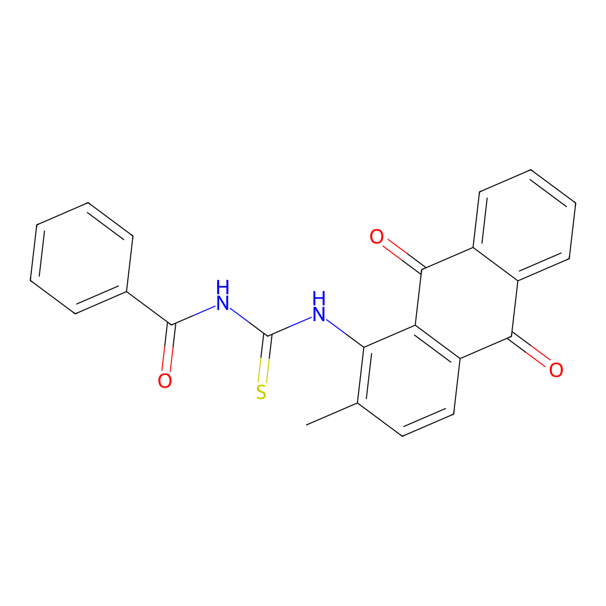 N-benzoyl-N'-(2-methyl-9,10-dioxo-9,10-dihydro-1-anthracenyl)thiourea molecular structure, CAS 860610-08-8