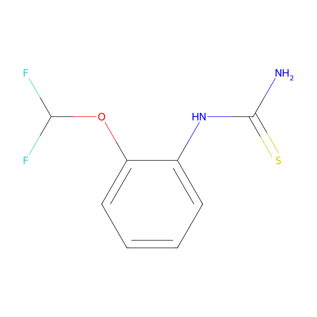 1-(2-(Difluoromethoxy)phenyl)thiourea molecular structure, CAS 860610-10-2