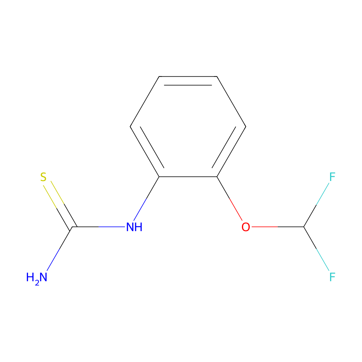 1-(2-(Difluoromethoxy)phenyl)thiourea molecular structure, CAS 860610-10-2