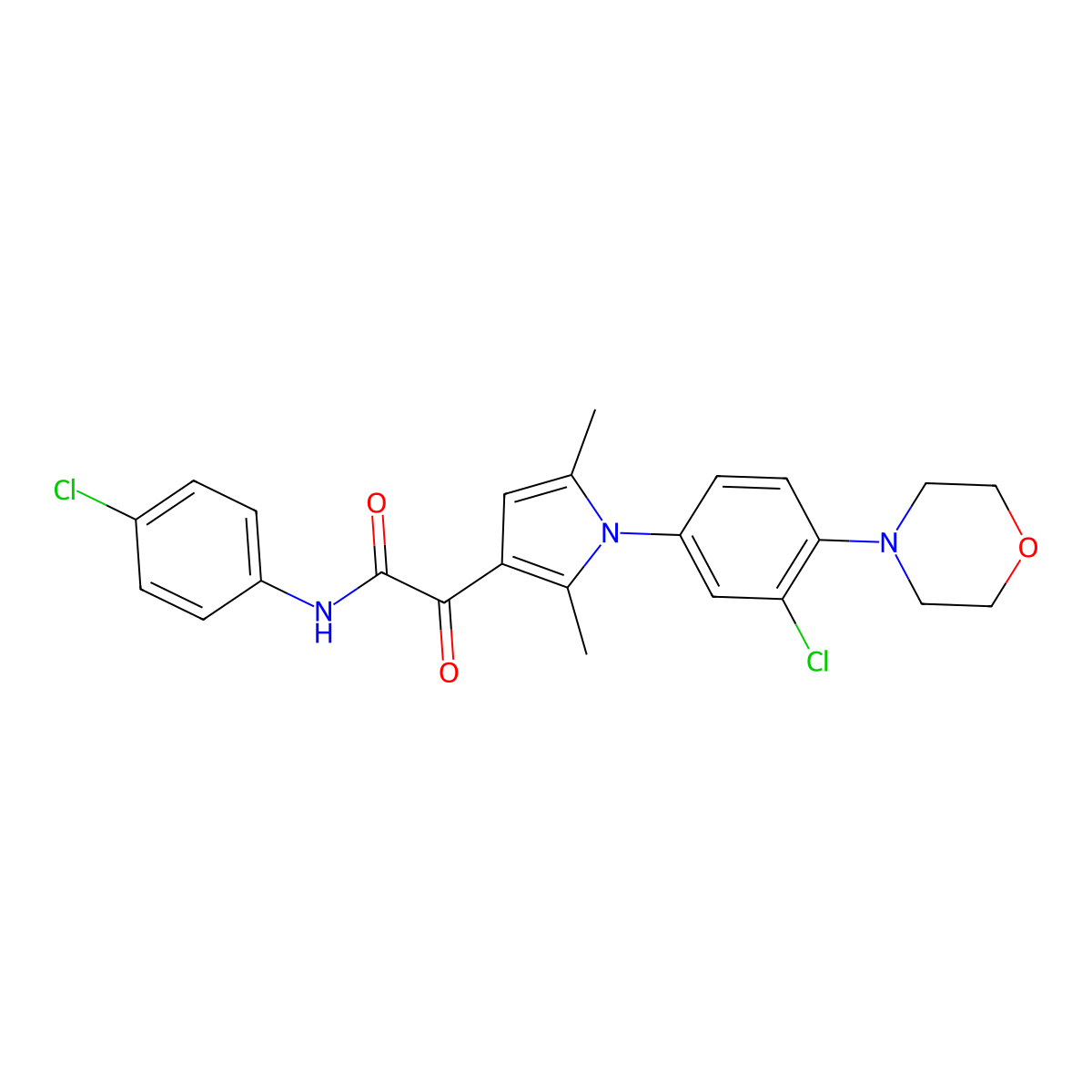 2-[1-(3-chloro-4-morpholinophenyl)-2,5-dimethyl-1H-pyrrol-3-yl]-N-(4-chlorophenyl)-2-oxoacetamide molecular structure, CAS 860610-30-6