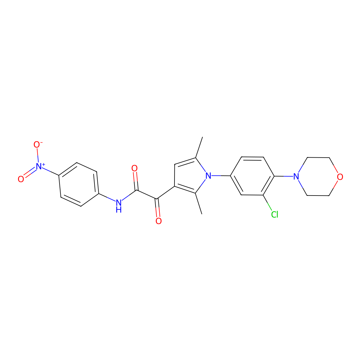 2-[1-(3-chloro-4-morpholinophenyl)-2,5-dimethyl-1H-pyrrol-3-yl]-N-(4-nitrophenyl)-2-oxoacetamide molecular structure, CAS 860610-31-7