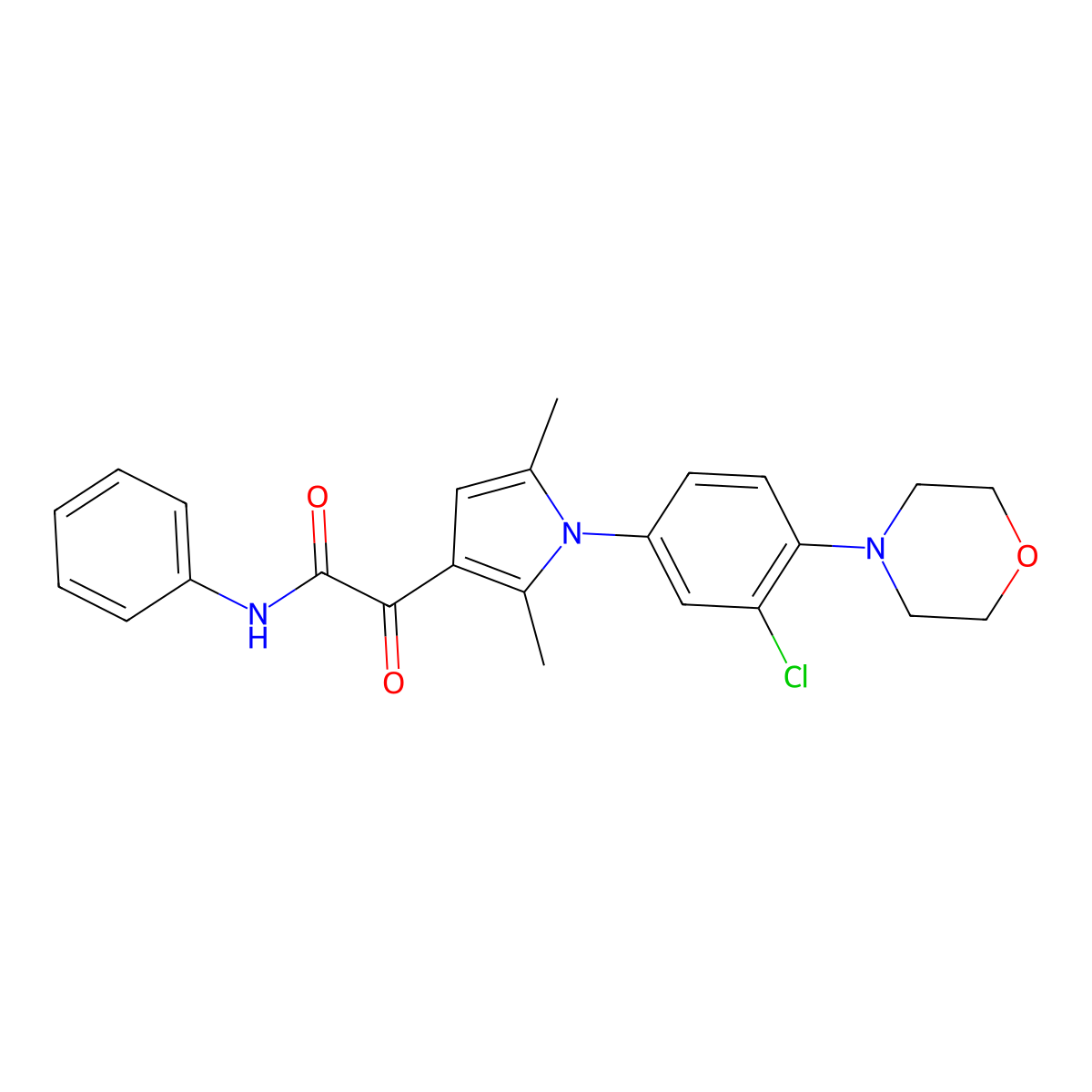 2-[1-(3-chloro-4-morpholinophenyl)-2,5-dimethyl-1H-pyrrol-3-yl]-2-oxo-N-phenylacetamide molecular structure, CAS 860610-32-8