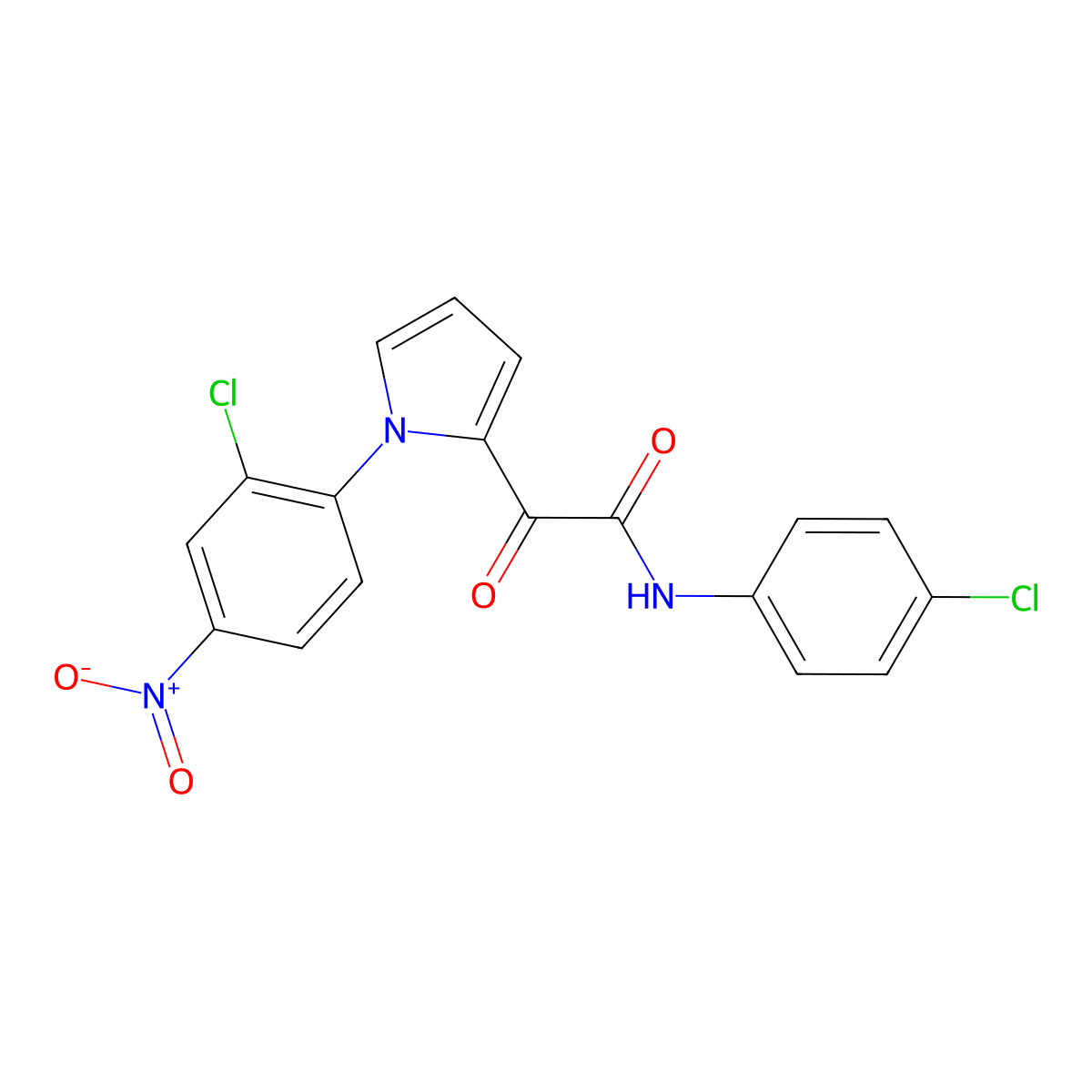 2-[1-(2-chloro-4-nitrophenyl)-1H-pyrrol-2-yl]-N-(4-chlorophenyl)-2-oxoacetamide molecular structure, CAS 860610-36-2