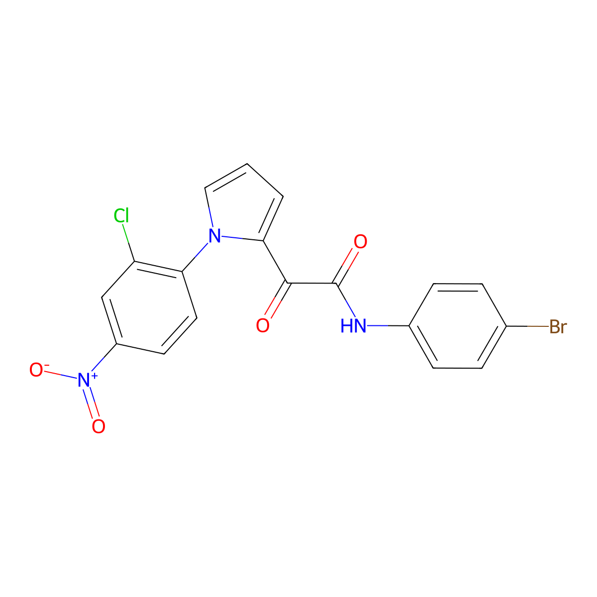 N-(4-bromophenyl)-2-[1-(2-chloro-4-nitrophenyl)-1H-pyrrol-2-yl]-2-oxoacetamide molecular structure, CAS 860610-37-3