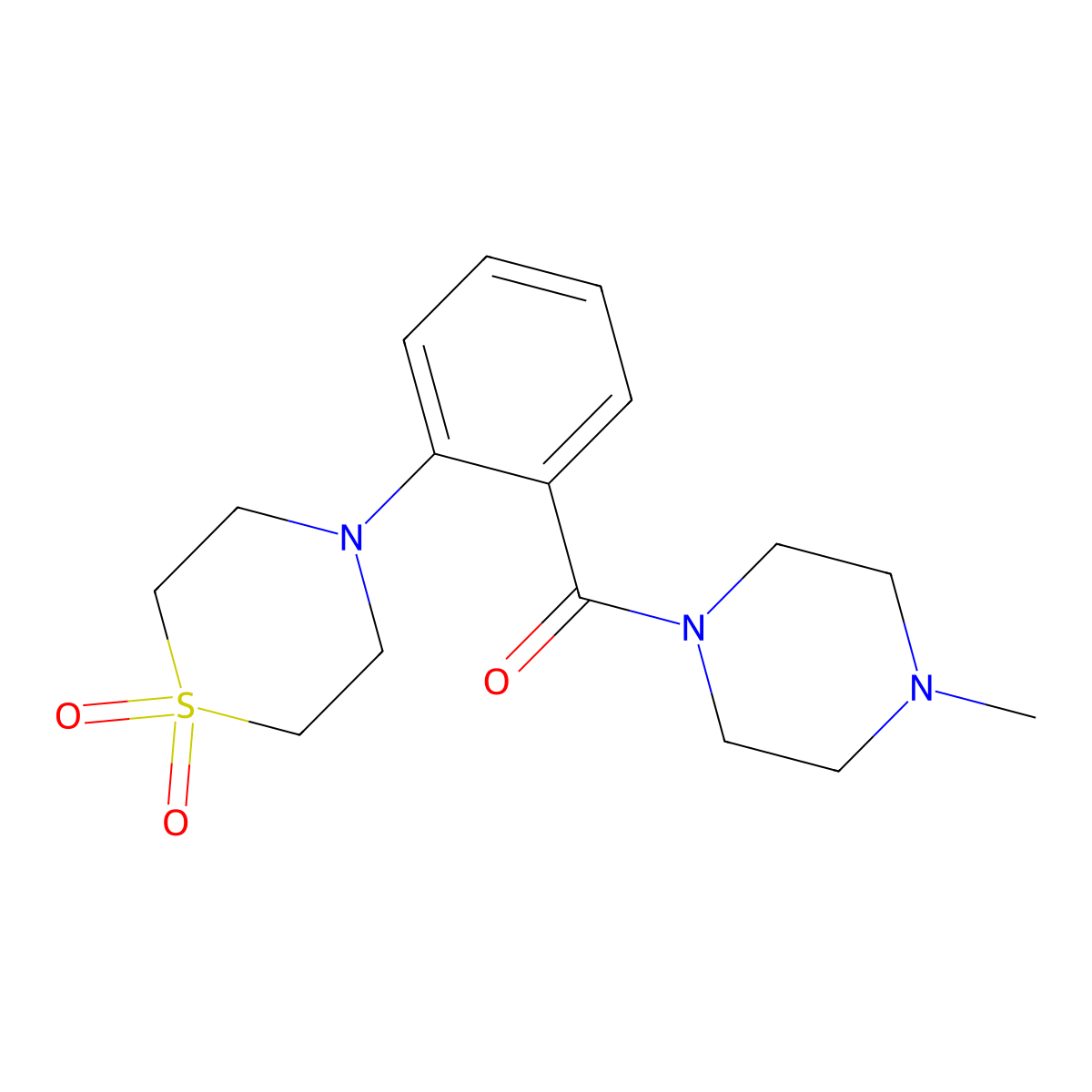 4-{2-[(4-Methylpiperazino)carbonyl]phenyl}-1lambda~6~,4-thiazinane-1,1-dione molecular structure, CAS 860610-39-5