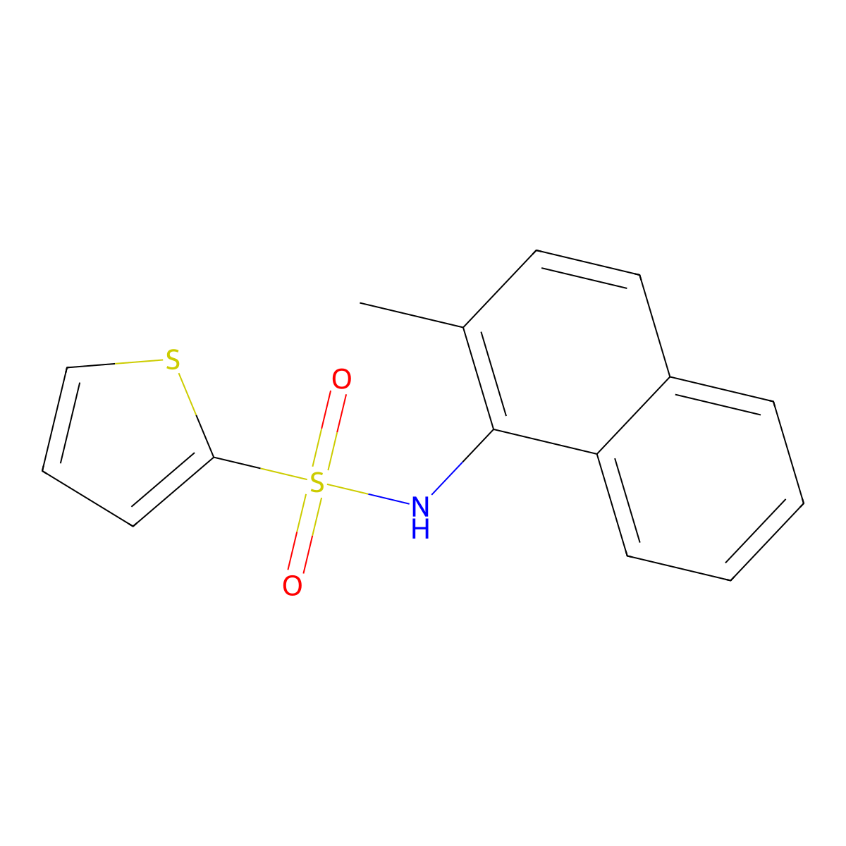 N-(2-methylnaphthalen-1-yl)thiophene-2-sulfonamide molecular structure, CAS 860610-50-0