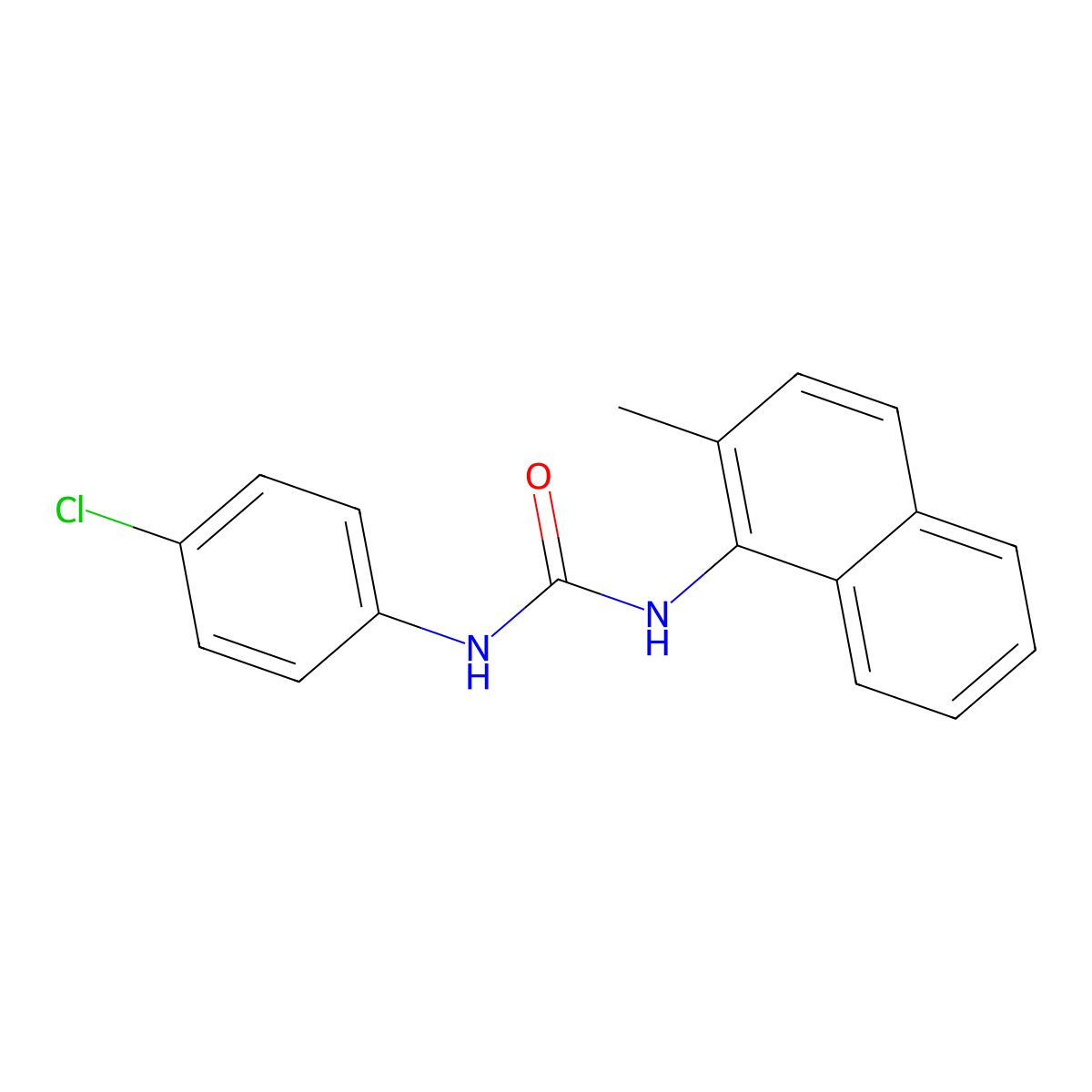 N-(4-chlorophenyl)-N'-(2-methyl-1-naphthyl)urea molecular structure, CAS 860610-52-2