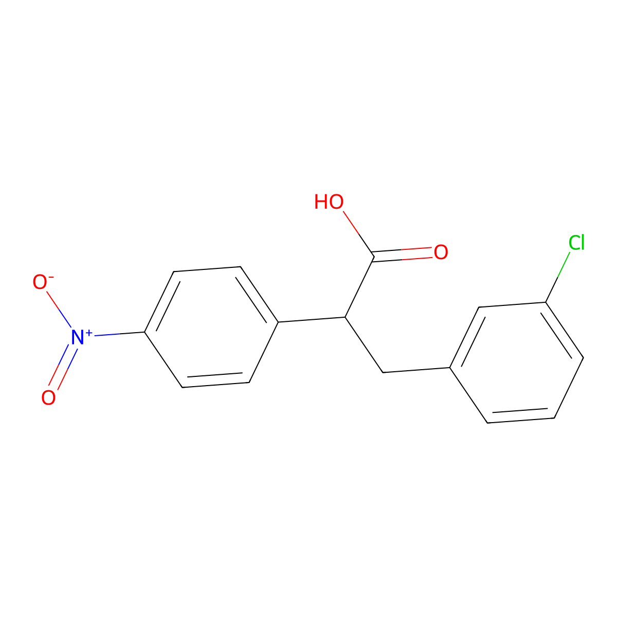 3-(3-chlorophenyl)-2-(4-nitrophenyl)propanoic Acid molecular structure, CAS 860610-54-4