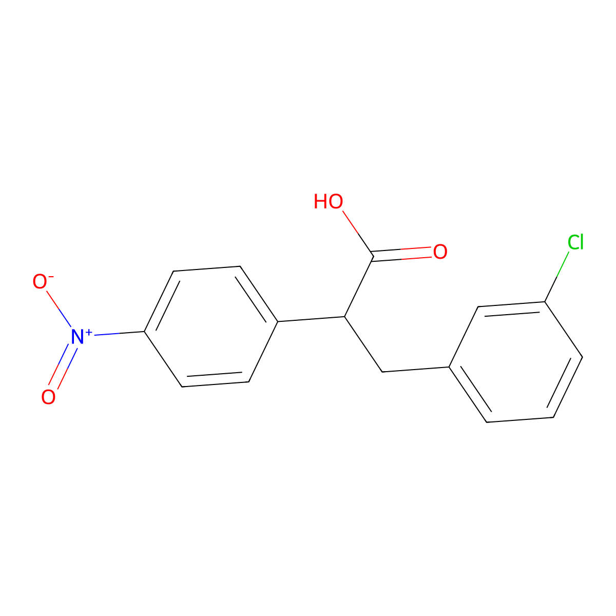 3-(3-chlorophenyl)-2-(4-nitrophenyl)propanoic Acid molecular structure, CAS 860610-54-4