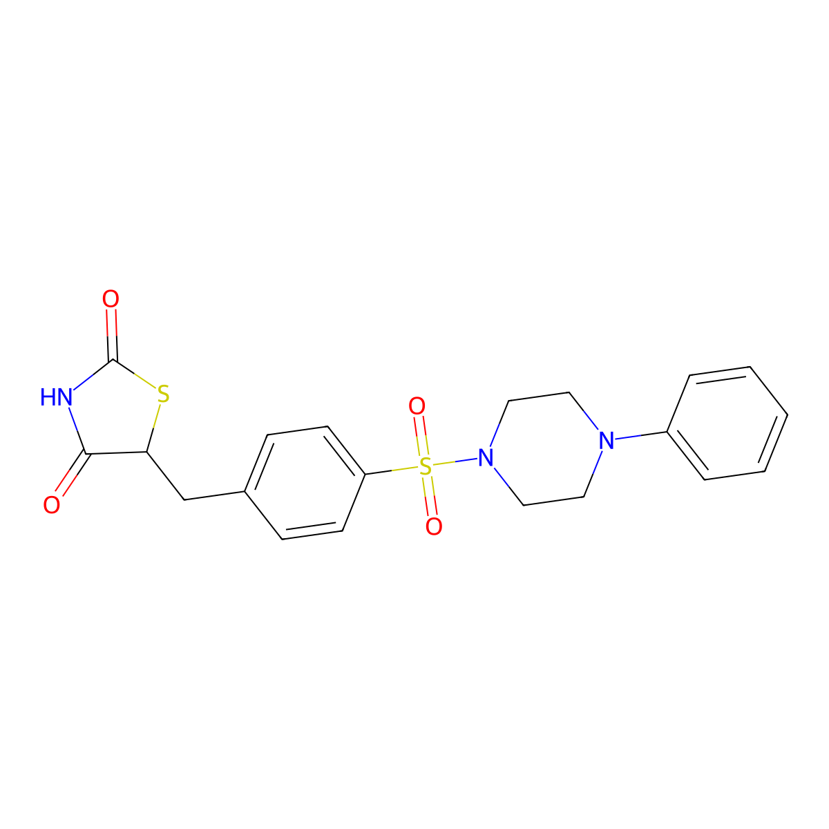5-{4-[(4-Phenylpiperazino)sulfonyl]benzyl}-1,3-thiazolane-2,4-dione molecular structure, CAS 860610-56-6