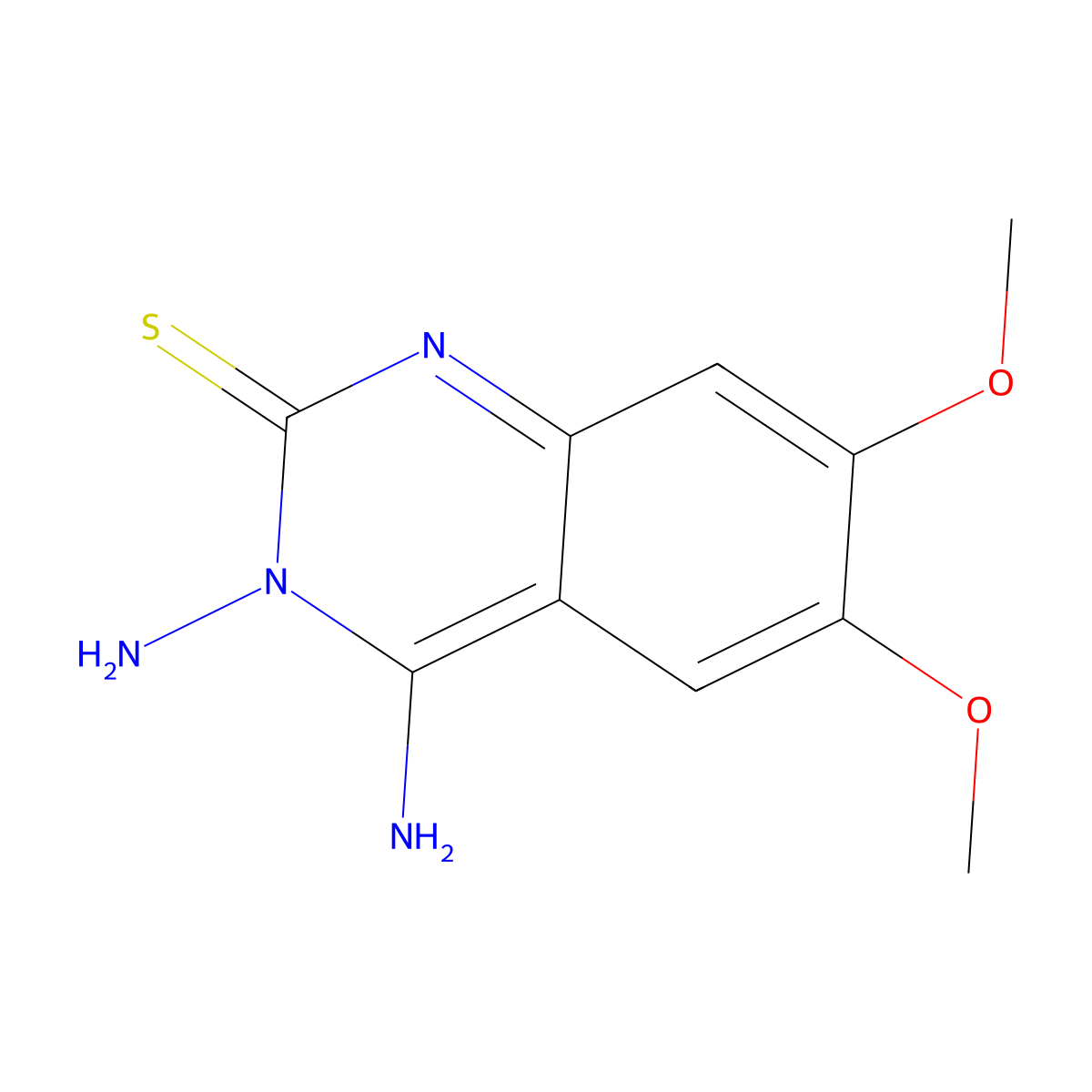 3-amino-4-imino-6,7-dimethoxy-3,4-dihydro-2(1H)-quinazolinethione molecular structure, CAS 860610-60-2