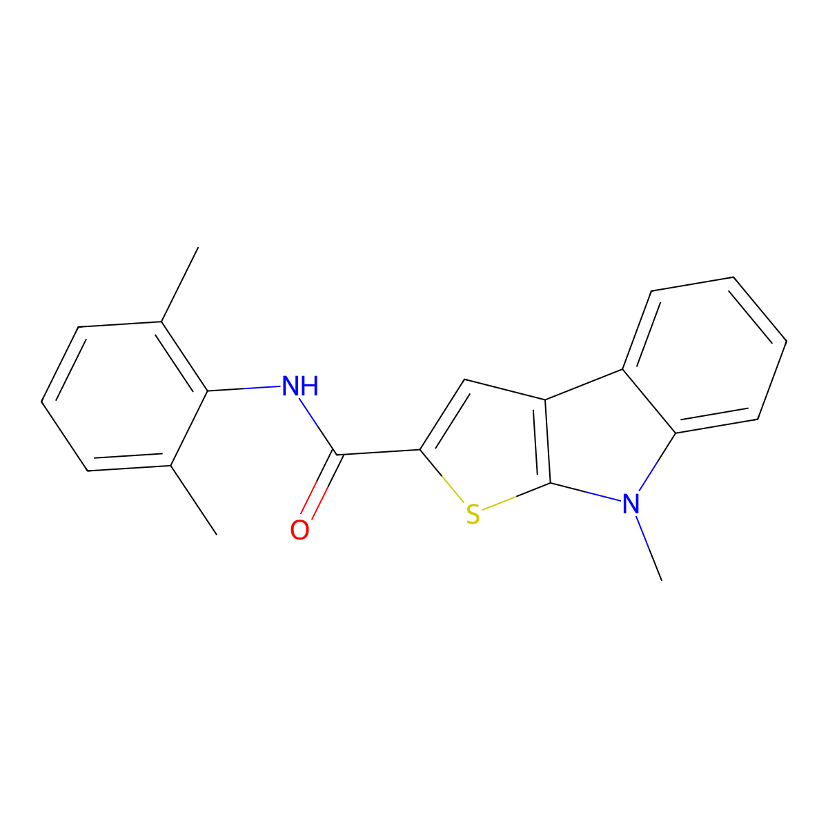 N-(2,6-dimethylphenyl)-8-methyl-8H-thieno[2,3-b]indole-2-carboxamide molecular structure, CAS 860610-98-6