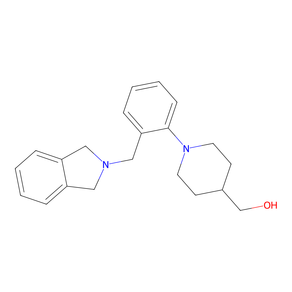 {1-[2-(1,3-dihydro-2H-isoindol-2-ylmethyl)phenyl]-4-piperidinyl}methanol molecular structure, CAS 860611-13-8