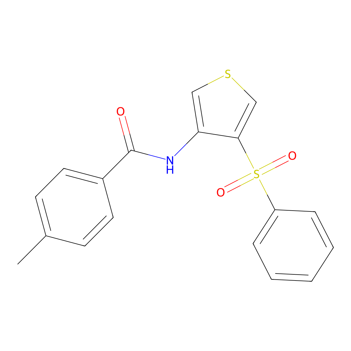 N-[4-(benzenesulfonyl)thiophen-3-yl]-4-methylbenzamide molecular structure, CAS 860611-18-3