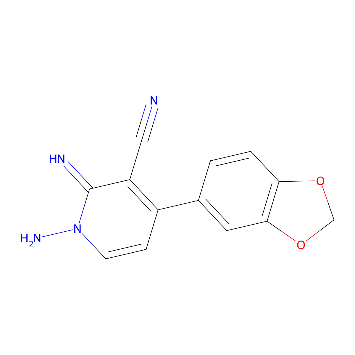 1-Amino-4-(1,3-benzodioxol-5-yl)-2-imino-1,2-dihydro-3-pyridinecarbonitrile molecular structure, CAS 860611-19-4