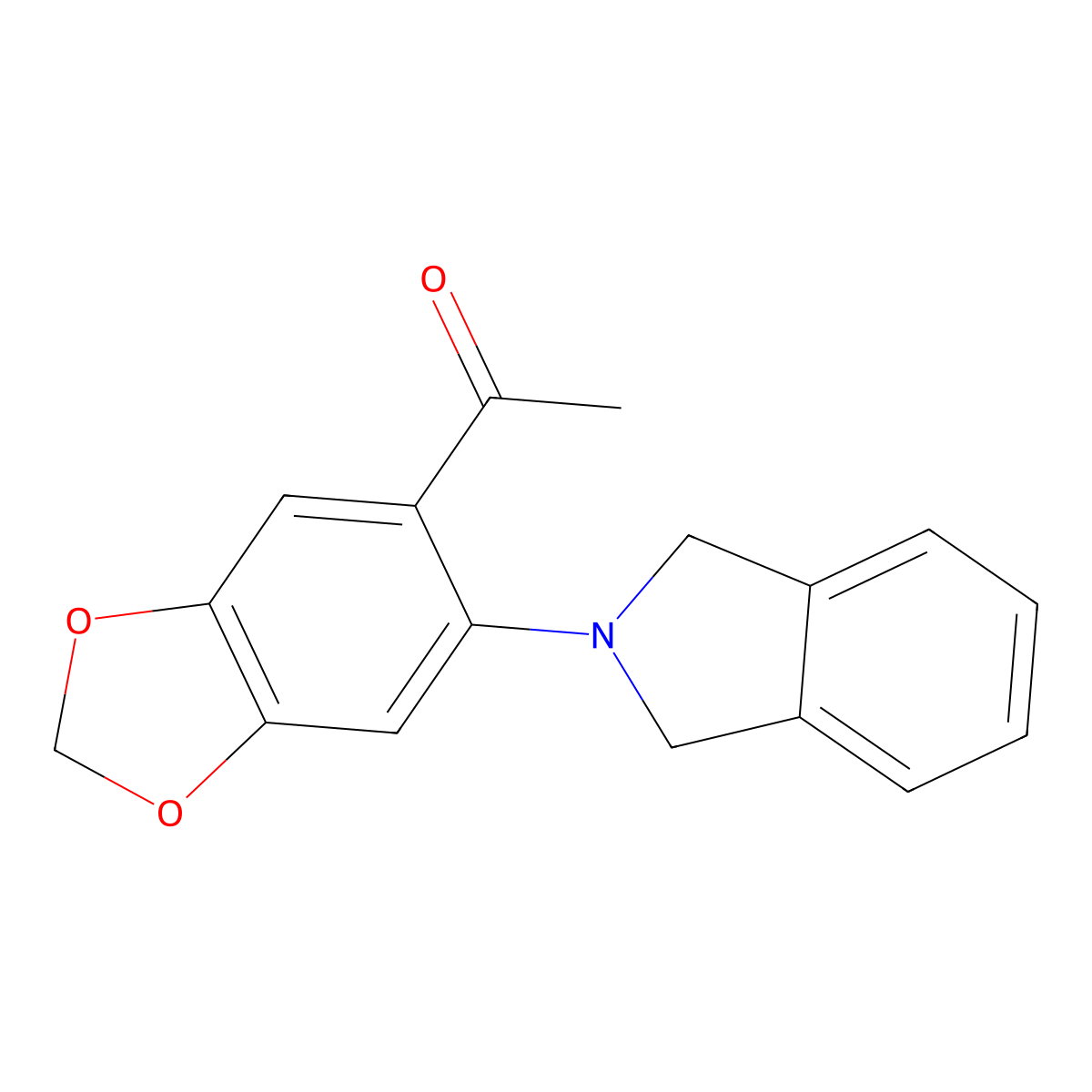 1-[6-(1,3-dihydro-2H-isoindol-2-yl)-1,3-benzodioxol-5-yl]-1-ethanone molecular structure, CAS 860611-32-1