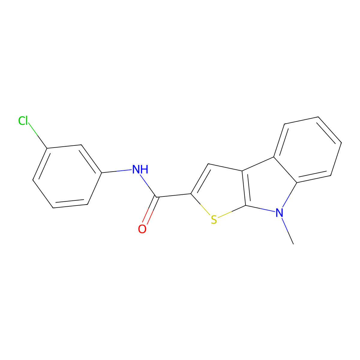 N-(3-chlorophenyl)-8-methyl-8H-thieno[2,3-b]indole-2-carboxamide molecular structure, CAS 860611-33-2