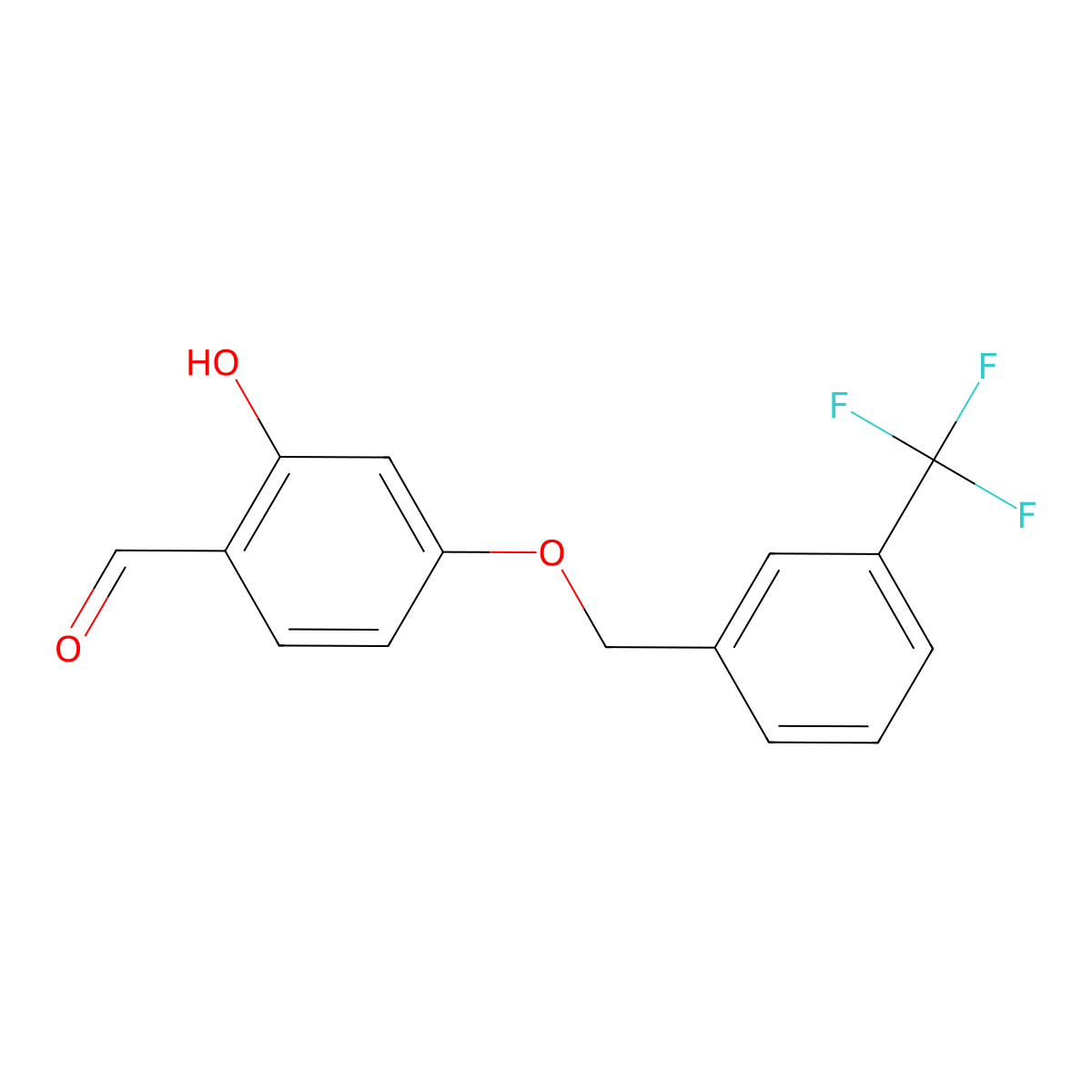 2-Hydroxy-4-{[3-(trifluoromethyl)benzyl]oxy}benzenecarbaldehyde molecular structure, CAS 860611-51-4