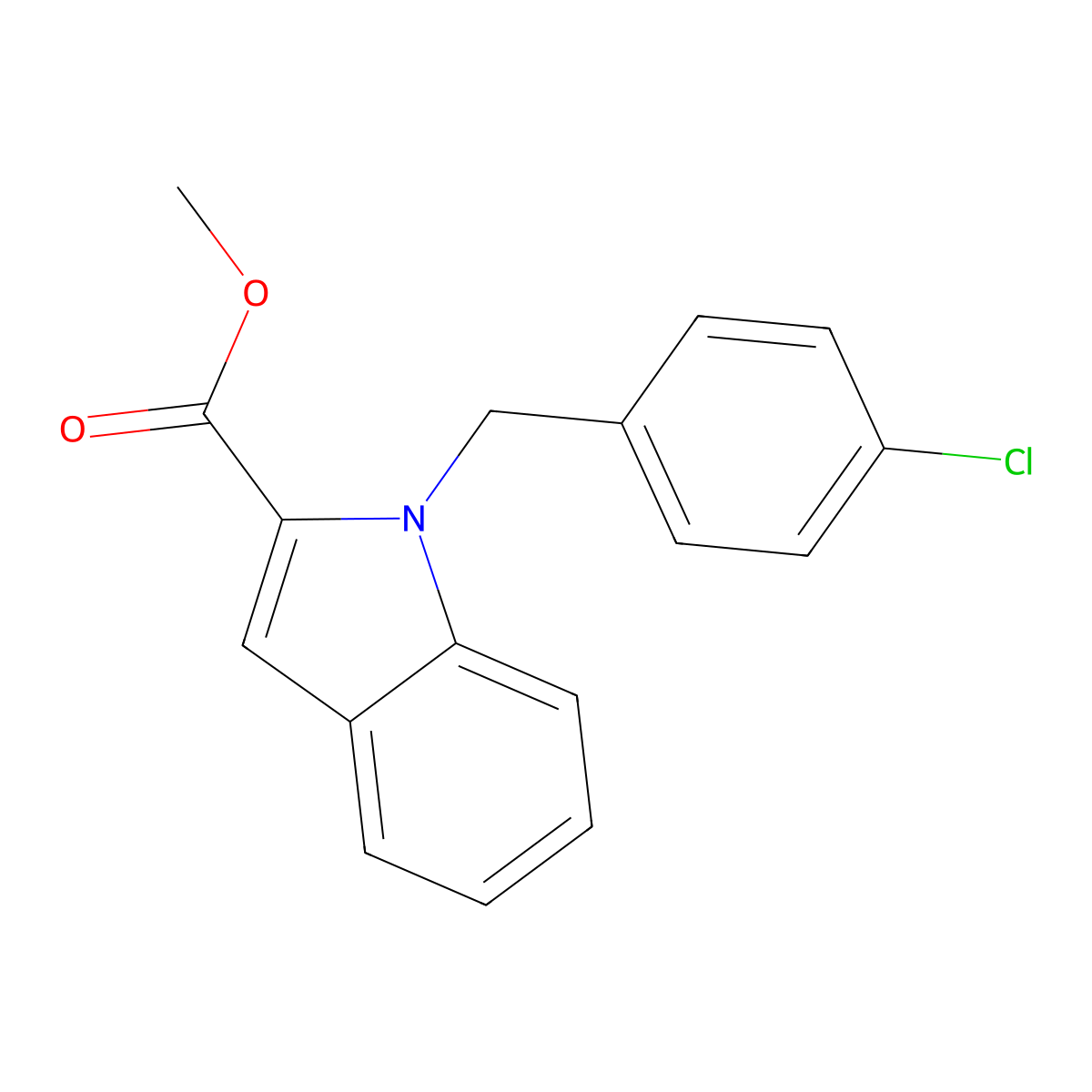 methyl 1-(4-chlorobenzyl)-1H-indole-2-carboxylate molecular structure, CAS 860611-52-5