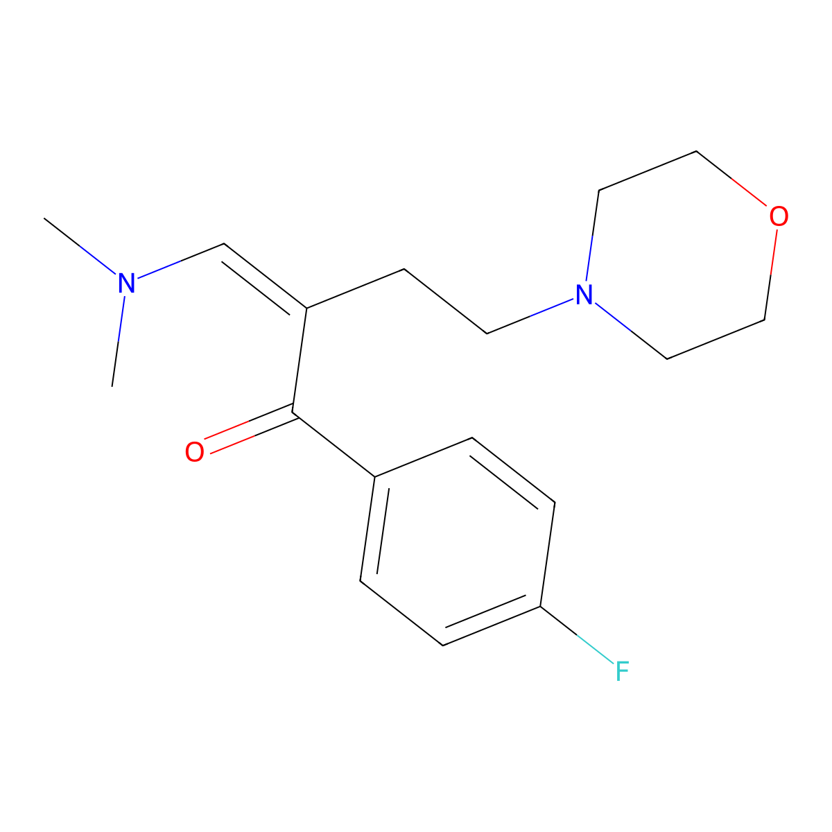 (E)-3-(dimethylamino)-1-(4-fluorophenyl)-2-(2-morpholinoethyl)-2-propen-1-one molecular structure, CAS 860611-54-7