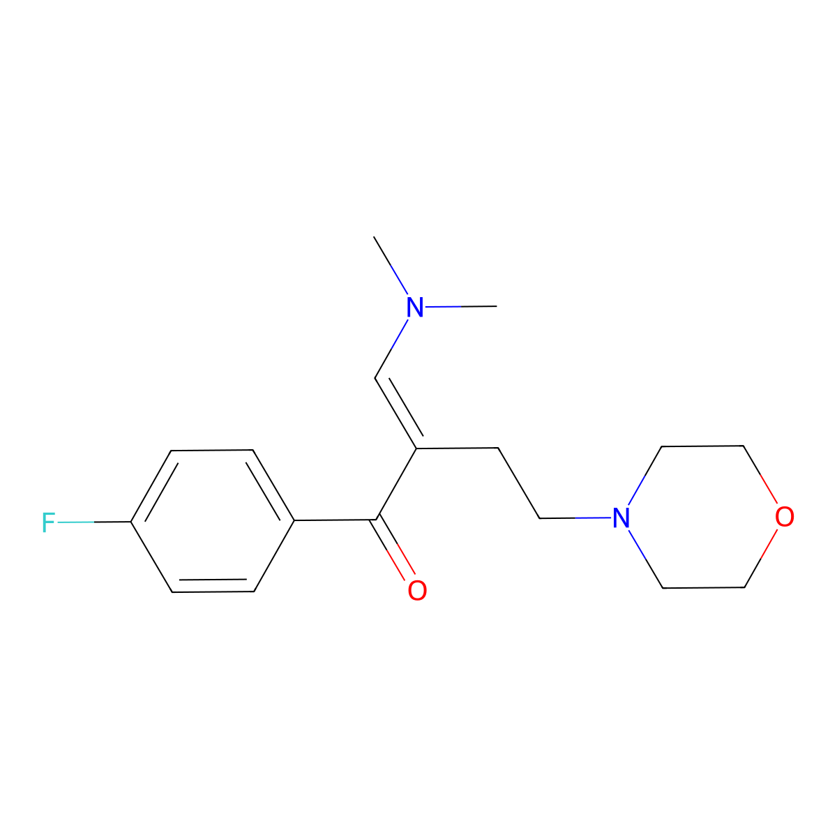 (E)-3-(dimethylamino)-1-(4-fluorophenyl)-2-(2-morpholinoethyl)-2-propen-1-one molecular structure, CAS 860611-54-7