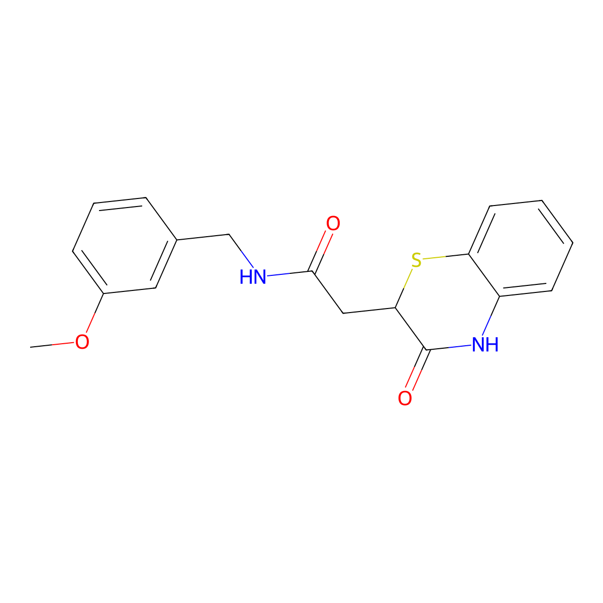 N-[(3-methoxyphenyl)methyl]-2-(3-oxo-4H-1,4-benzothiazin-2-yl)acetamide molecular structure, CAS 860611-61-6