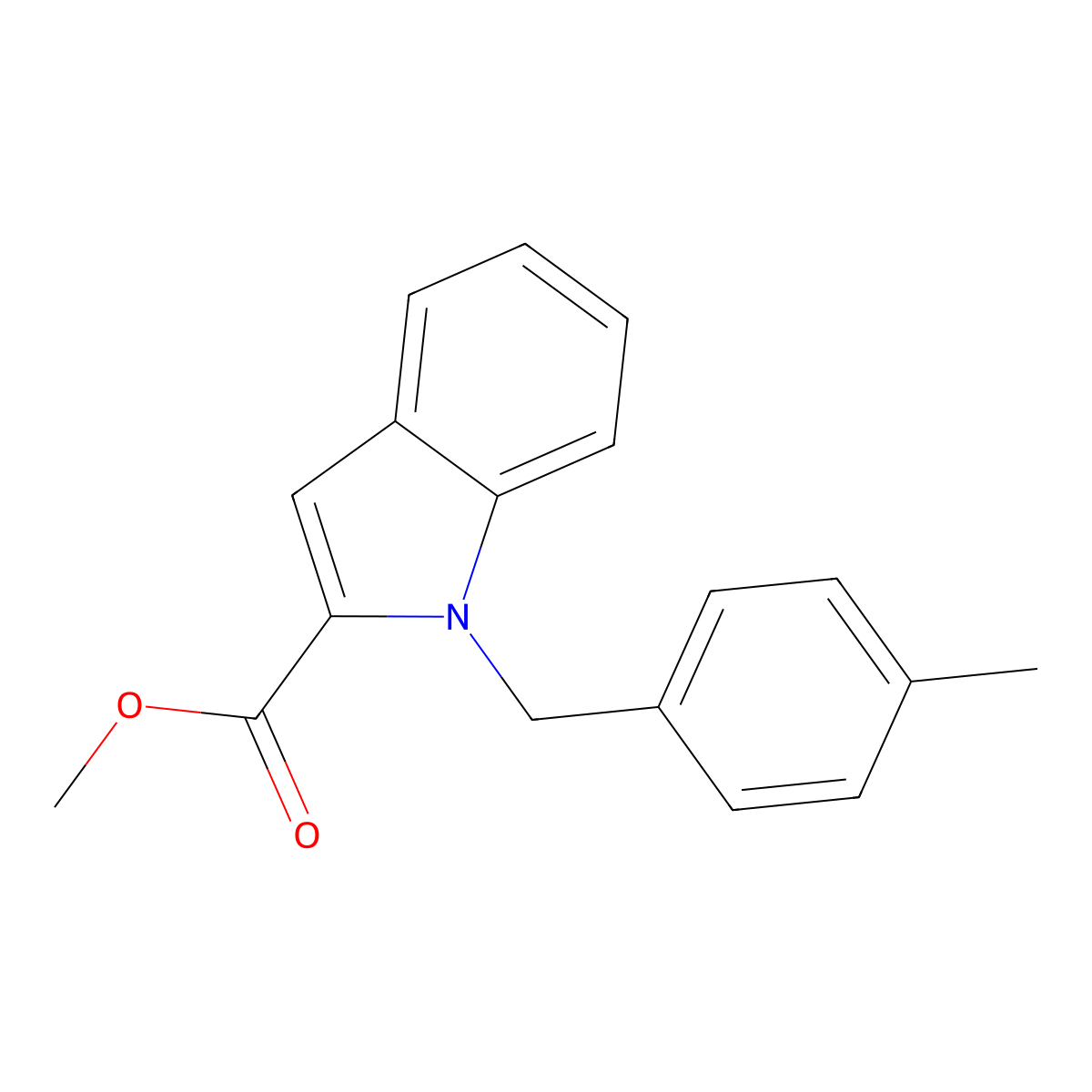 Methyl 1-((4-methylphenyl)methyl)-1H-indole-2-carboxylate molecular structure, CAS 860611-68-3