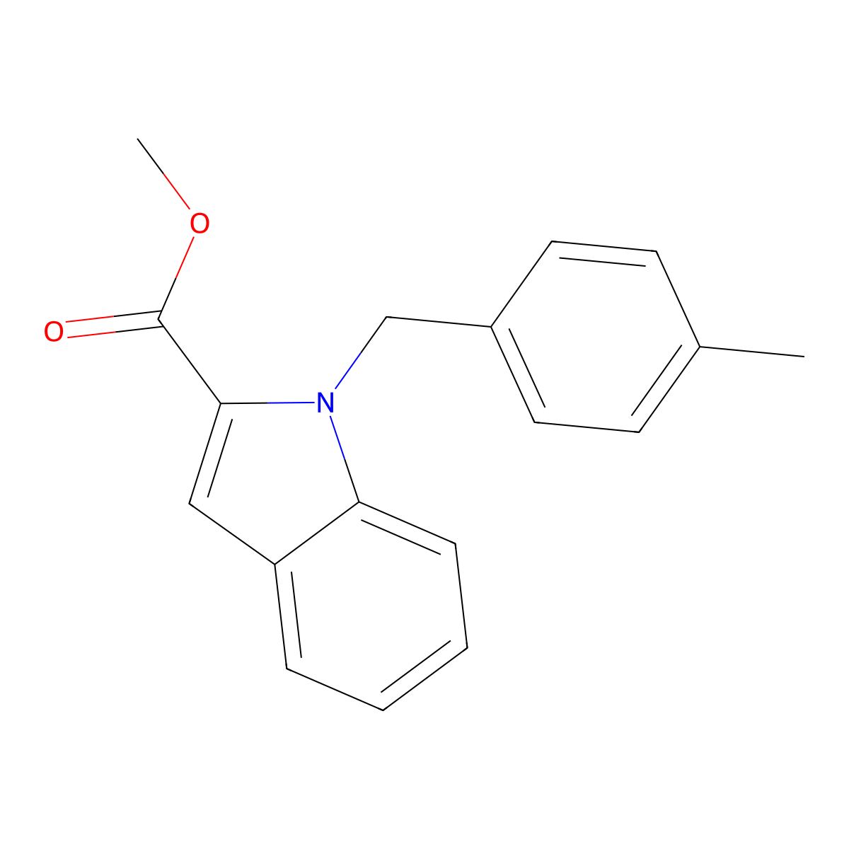 Methyl 1-((4-methylphenyl)methyl)-1H-indole-2-carboxylate molecular structure, CAS 860611-68-3