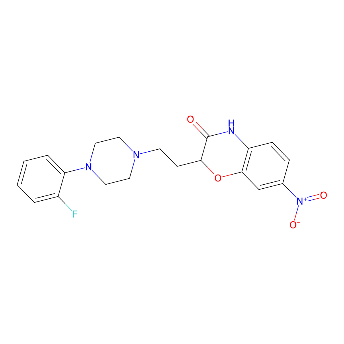 2-{2-[4-(2-fluorophenyl)piperazino]ethyl}-7-nitro-2H-1,4-benzoxazin-3(4H)-one molecular structure, CAS 860611-71-8