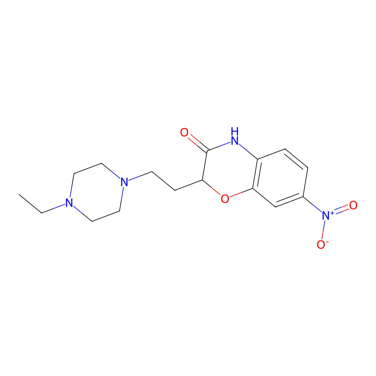2-[2-(4-ethylpiperazino)ethyl]-7-nitro-2H-1,4-benzoxazin-3(4H)-one molecular structure, CAS 860611-72-9
