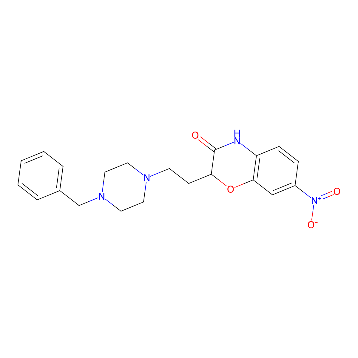 2-[2-(4-benzylpiperazino)ethyl]-7-nitro-2H-1,4-benzoxazin-3(4H)-one molecular structure, CAS 860611-80-9