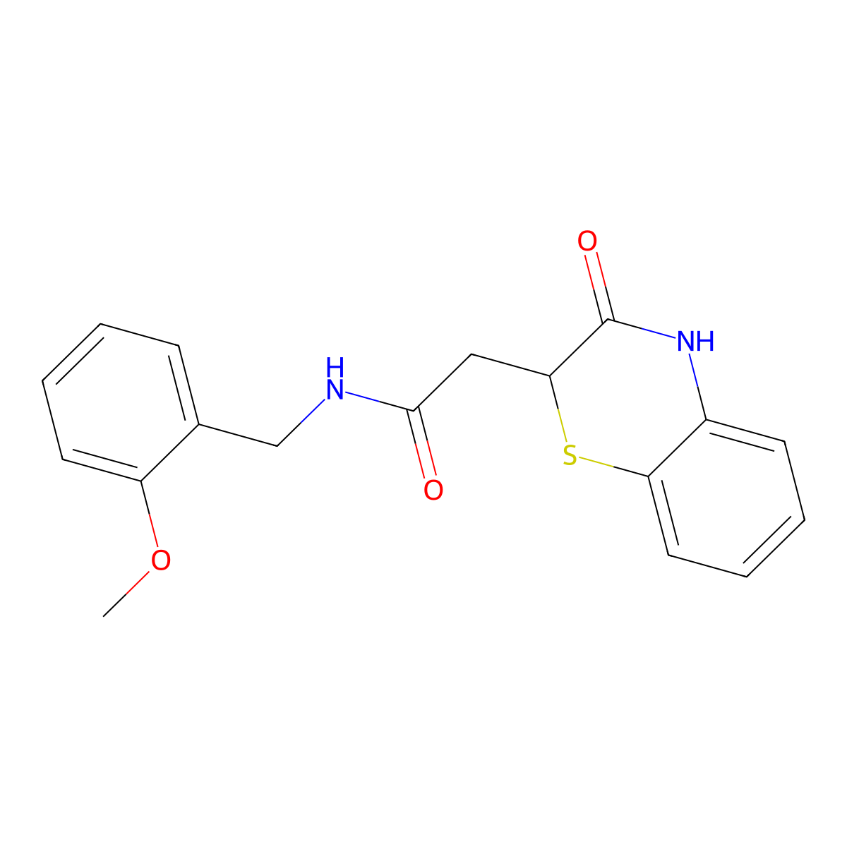 N-(2-methoxybenzyl)-2-(3-oxo-3,4-dihydro-2H-1,4-benzothiazin-2-yl)acetamide molecular structure, CAS 860611-83-2