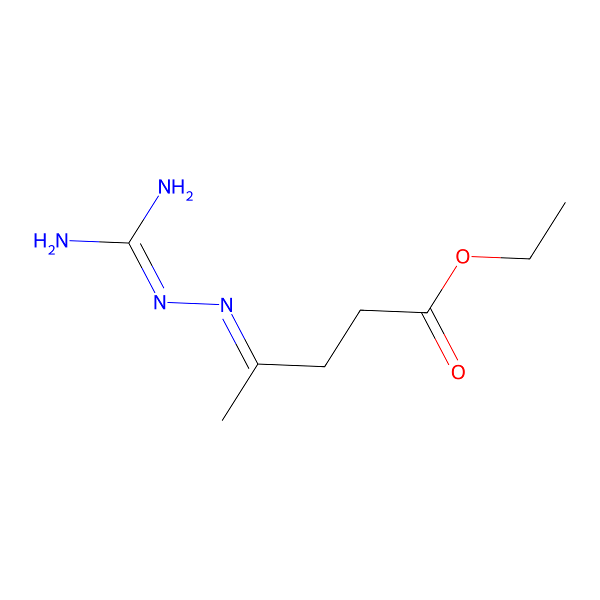 ethyl 4-{(Z)-2-[amino(imino)methyl]hydrazono}pentanoate molecular structure, CAS 860611-88-7
