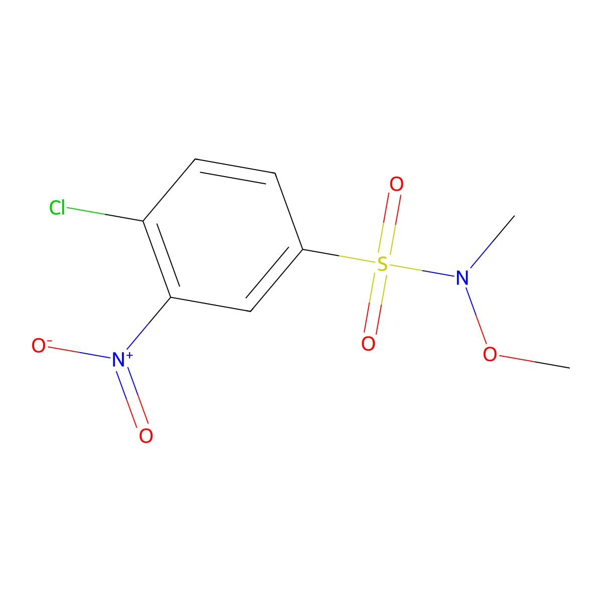 4-chloro-N-methoxy-N-methyl-3-nitrobenzenesulfonamide molecular structure, CAS 860612-00-6