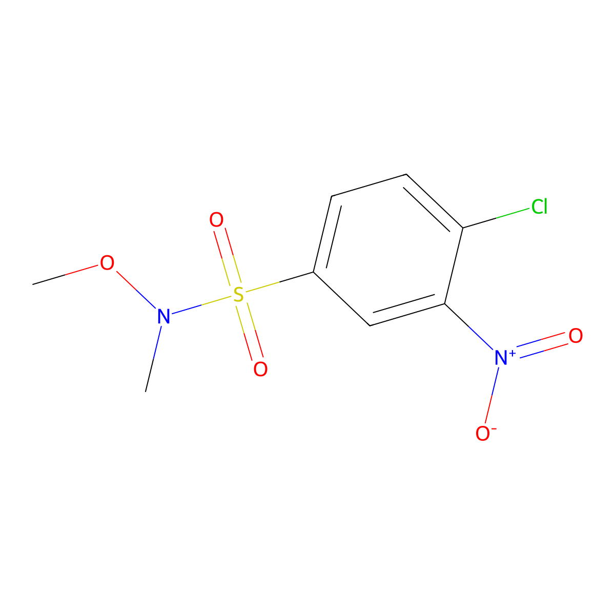 4-chloro-N-methoxy-N-methyl-3-nitrobenzenesulfonamide molecular structure, CAS 860612-00-6