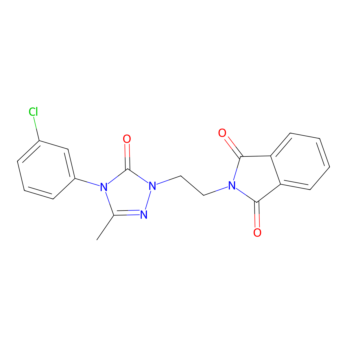 2-{2-[4-(3-chlorophenyl)-3-methyl-5-oxo-4,5-dihydro-1H-1,2,4-triazol-1-yl]ethyl}-1H-isoindole-1,3(2H)-dione molecular structure, CAS 860612-02-8