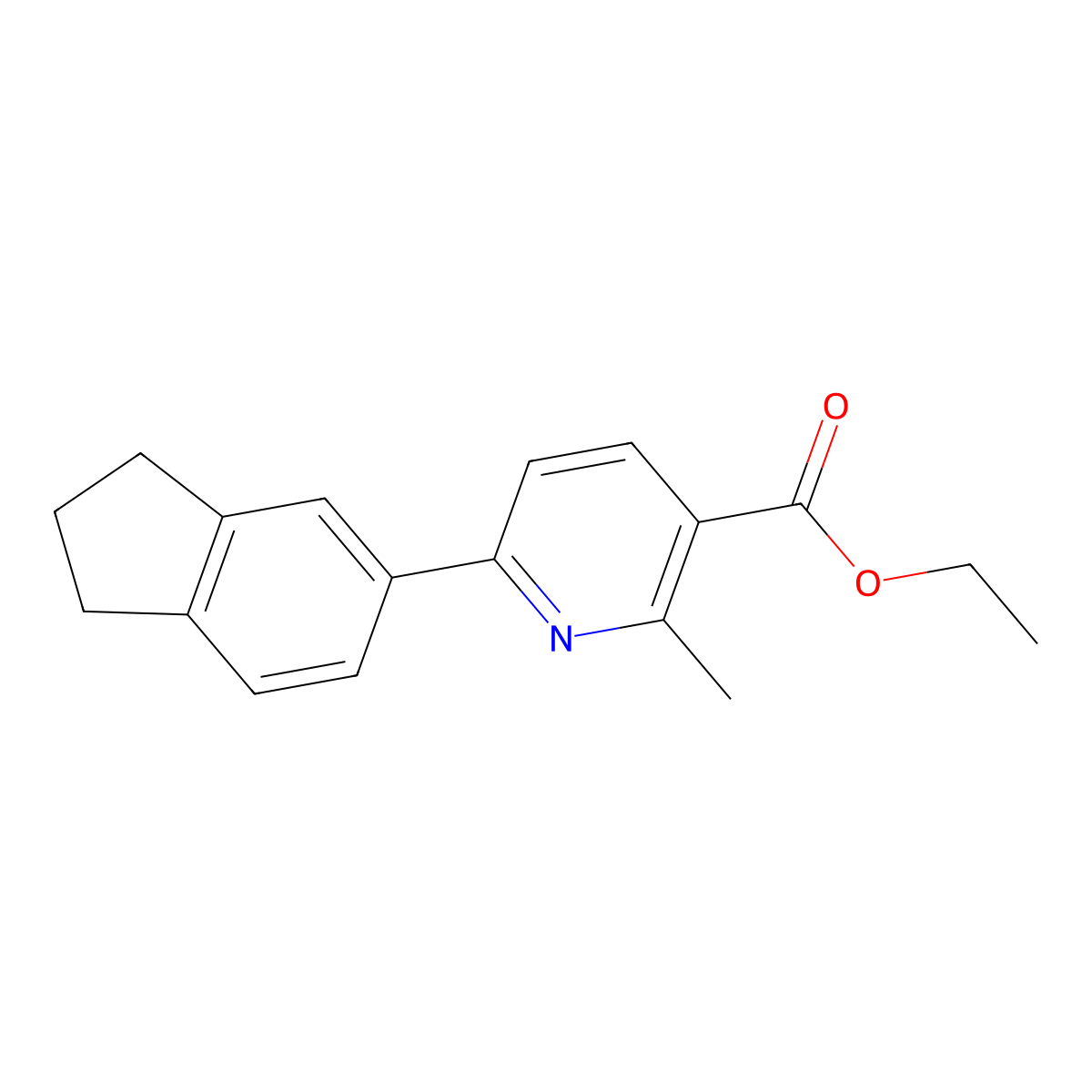 ethyl 6-(2,3-dihydro-1H-inden-5-yl)-2-methylnicotinate molecular structure, CAS 860612-08-4