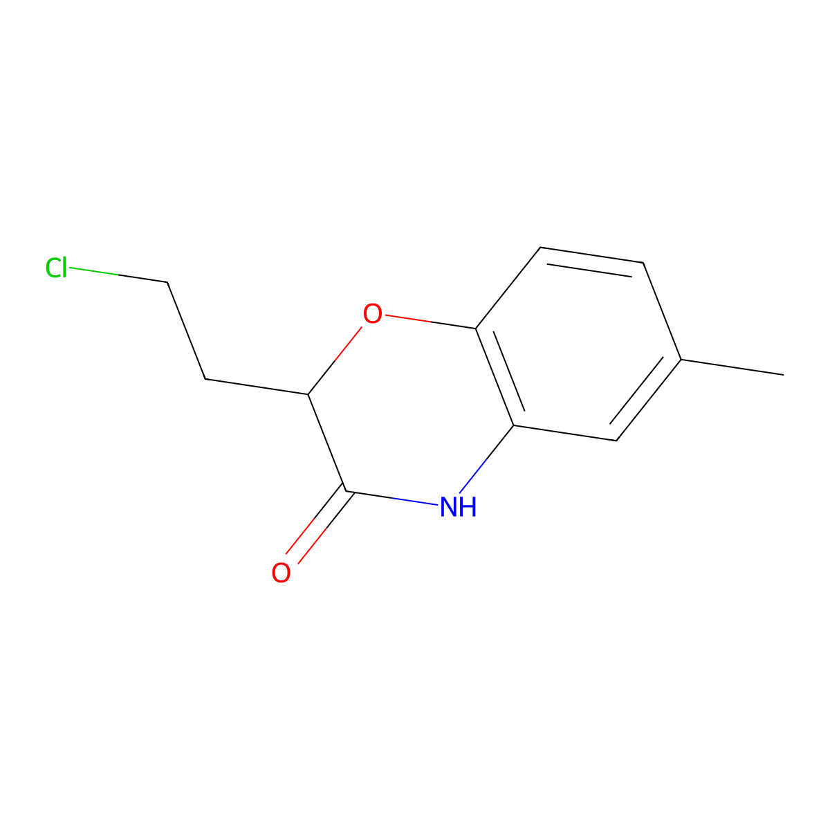 2-(2-chloroethyl)-6-methyl-2H-1,4-benzoxazin-3(4H)-one molecular structure, CAS 860612-10-8